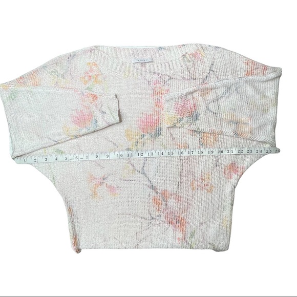 Sioni Boatneck Dolman Sleeve Floral Print Sweater Pale Pink Size Medium - Picture 9 of 14